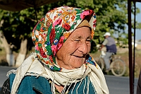 Old lady outside Khiva who sold melons.
