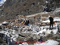 Some house after the tornado in the village Mundu (3442m)