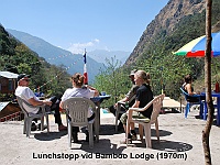 Lunch break at Bamboo Lodge (1970m)