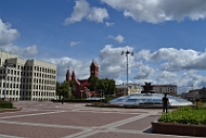 Red Church and Independence Square in Minsk.