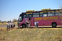 Our first day in the bus, it was 500 km south to Victoria Falls and Zimbabwe.