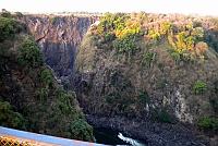 From the bridge you can see Victoria falls where it normally should be plenty of water.