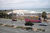 The bus on the seafront promenade in Port Elizabeth.