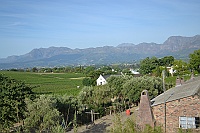 The view from Picardy vineyard in Paarl who was our last night on the bus.